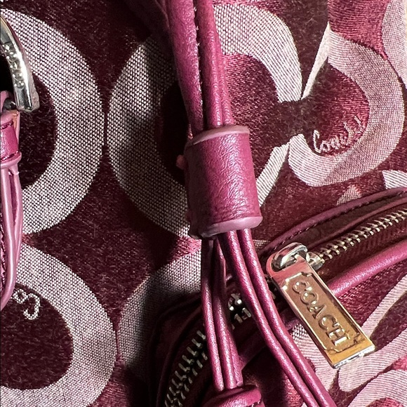 Coach Burgundy and Light Pink Backpack - Picture 2 of 10